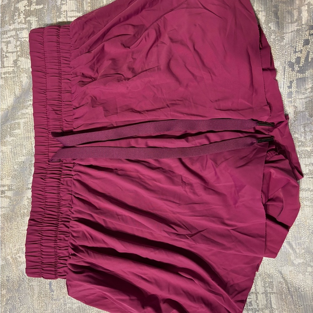 Burgundy Elastic Waist Shorts
